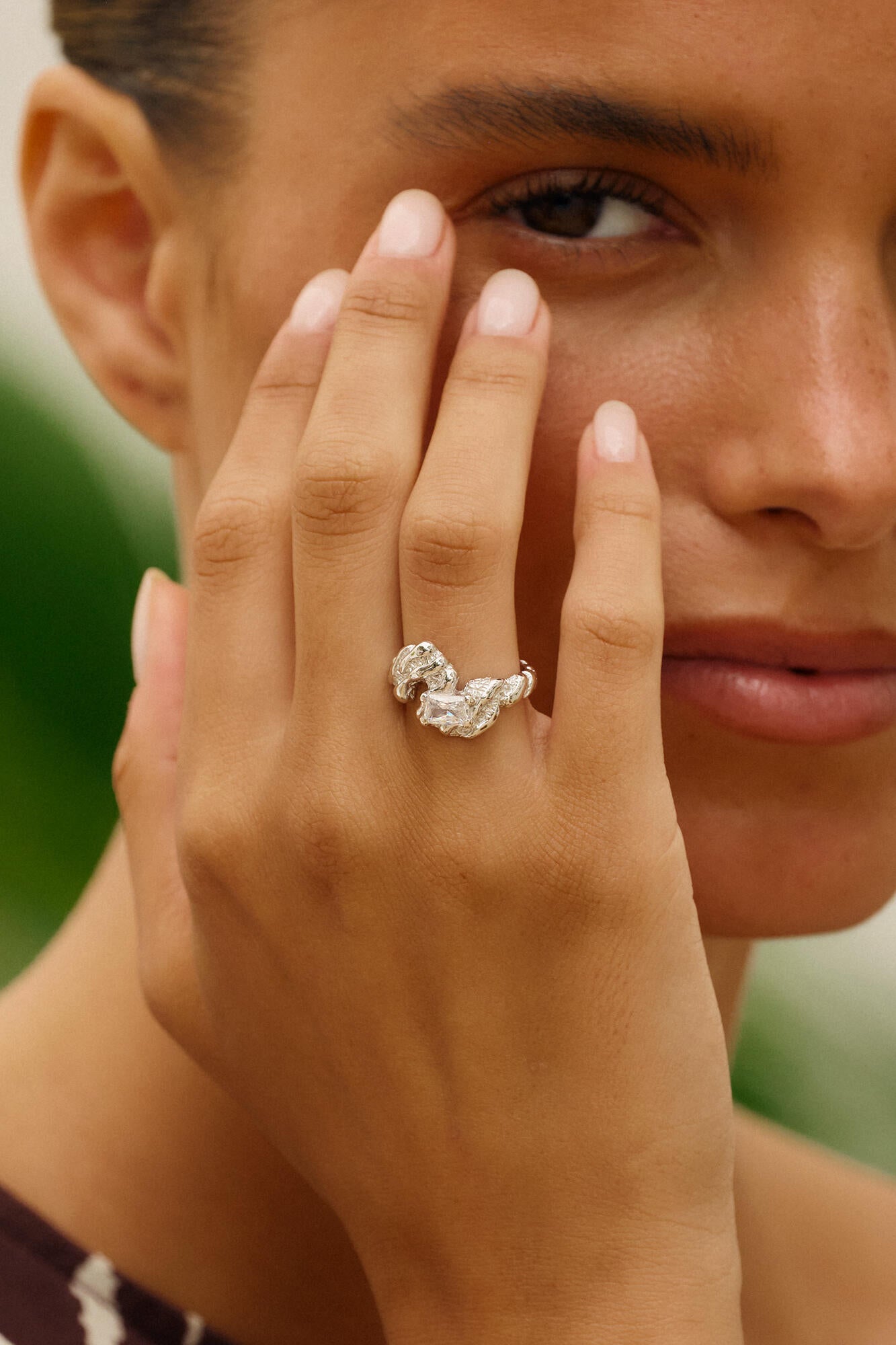 Flare Zebra ring – sølv